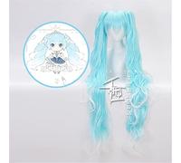 AHJSN Se aplica a Anime Cosplay peluca Hatsune Blue Gradient Costume Play Pelucas Halloween Party Pelucas + Gorro de peluca