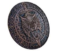 AHM HANDICRAFT Escudo de madera de estilo medieval hecho a mano para recreaciones históricas, LARP y exhibición decorativa, diseño auténtico, perfecto para cosplay, 24 pulgadas de diámetro, color