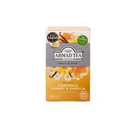Ahmad Tea - Camomile, miel y vainilla - Té de frutas y hierbas sin cafeína - Manzanilla, miel y vainilla - Bolsas de té selladas individualmente con sabor con 2 g de té por porción - 20 bolsitas de té
