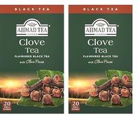 Ahmad Tea - Clove Tea - Té Negro con Clavo - Con Clavo - Bolsitas de té selladas con aroma y envueltas individualmente con 2 g de té por ración - 20 bolsitas de té con cinta (Paquete de 2)