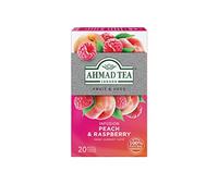 Ahmad Tea Infusión de melocotón y frambuesa | Infusión Tea - 20 bolsitas de té