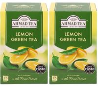 Ahmad Tea Lemon Green - Té verde con sabor a limón | 20 bolsitas de té de 2 g cada una | Bolsitas de té con hilo (Paquete de 2)