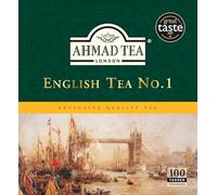 Ahmad Tea No.1 - Té negro con bergamota - Mezcla especial Assam y Ceylon - Bolsitas de té de doble cámara con cinta con 2 g de té por ración - 100 bolsitas de té