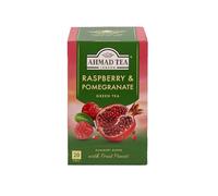 Ahmad Tea Raspberry Pomegranate | Te verde de frambuesa y granada | 20 bolsitas de te | 1 paquete