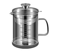 Ahmany Colador de yogur de leche de soja para el hogar, botellas de vidrio de borosilicato para freír ollas para entusiastas de la cocina, colador de aceite de cocina