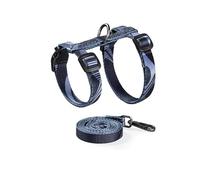 Ahmany Juego de paseo seguro y modificable para gatos, guía de 1,5 m, red suave acolchada con ribete reflectante para observabilidad de día y noche, bonito gato utilizando blanco niebla
