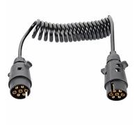 AHMistool Cable alargador de 3 m de 7 pines en espiral para coche, camión, remolque, caravana, barco, UTV, tractor, ATV
