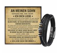 Ahnona - Regalo de hijo de mamá papá, pulsera con ojo de tigre, 18 cumpleaños niño, para mi hijo, estuche para niño, pulsera de cuero, regalo de muerte