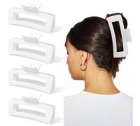 Ahoney Pinzas de garra extra grandes de 5 pulgadas para cabello grueso y largo, clip gigante XL, clip de gran tamaño, pinzas de mandíbula jumbo de plátano mate, accesorios para el cabello para mujeres