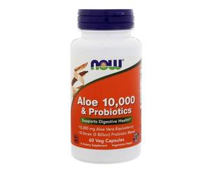 AHORA ALIMENTOS ALOE VERA 10.000 Y PROBIÓTICOS 60 CÁPSULAS VEGETALES