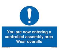Ahora estás entrando en un área de montaje controlada Desgaste monos Señal - 200x150mm - A5L