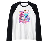 Ahora Estoy 6 El próximo año seré 7 Colorido Pony 67 Meme Cumpleaños Camiseta Manga Raglan