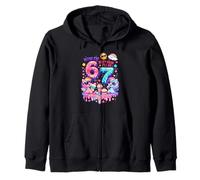 Ahora Estoy 6 El próximo año seré 7 Colorido Pony 67 Meme Cumpleaños Sudadera con Capucha