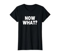 Ahora ¿Qué? Camiseta gráfica económica, Mujer, Negro, S