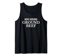 Ahora servimos carne molida Funny BBQ Chef Grill Master Camiseta sin Mangas