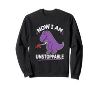 Ahora Soy imparable púrpura T Rex Divertido Sudadera