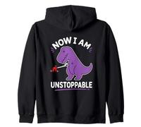 Ahora Soy imparable púrpura T Rex Divertido Sudadera con Capucha