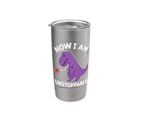 Ahora soy imparable púrpura T Rex divertido Vaso térmico de acero inoxidable de doble pared