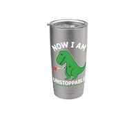 Ahora soy un dinosaurio imparable, divertido, T. Rex Vaso térmico de acero inoxidable de doble pared