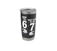 Ahora tengo 6 años el próximo año seré 7 Funny 67 6th Birthday Vaso térmico de acero inoxidable de doble pared