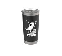 Ahora tengo un poder infinito, divertida broma sobre dinosaurios T-Rex Vaso térmico de acero inoxidable de doble pared