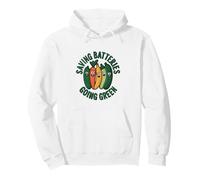 Ahorrar baterías volviéndose Verde Humor Vegetariano Vegano Sudadera con Capucha