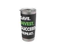 Ahorrar Invertir Tener éxito Repetir el cambio financiero Vaso térmico de acero inoxidable de doble pared