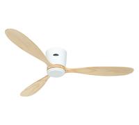 Ahorro de energía Ventilador de techo plano Plano Wood WiFi Blanco Madera DC ...