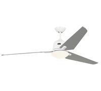 Ahorro Energía Ventilador de Techo Con Luz Eco Aviatos 162CM Blanco & Gris Plata