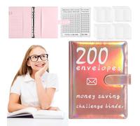 Ahorros Challenge Binder - 200 Sobres De, Organizador De Planificador Presupuestario Con Bolsas De Dinero, Hojas De Gasto | Planificación Financiera Cuaderno Presupuesto Presupuestario