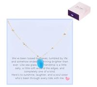 AHQCBWG Collar de cristal de mar para hermana del alma, joyería de vidrio marino para mujer, colgante de cristal de mar para uso diario y ocasiones especiales (azul marino)