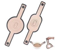 AHQiZFX 2 alfombrillas de silicona para horno holandés, reutilizables, para pan, con asas largas, alfombrilla de pan para horno, alfombrilla de masa, accesorios para masa, macarons y galletas
