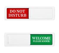 AHRLIC Señal de puerta corredera para sala de conferencias, con texto en inglés "Do Not Disturb/Welcome Please Knock", letrero magnético y autoadhesivo para puerta de oficina, perfecto para salas de