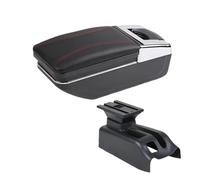 AHRPKAMERD Cojín Apoyabrazos Reposabrazos para Coche para Bora para Golf 4 Caja Almacenamiento Central con Piezas Interiores Y Accesorios De Repuesto LED USB(A Red Line NO USB)