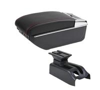 AHRPKAMERD Cojín Apoyabrazos Reposabrazos para Coche para Bora para Golf 4 Caja Almacenamiento Central con Piezas Interiores Y Accesorios De Repuesto LED USB(C 1 Red Line 7USB)