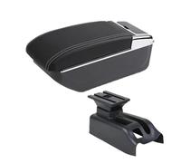 AHRPKAMERD Cojín Apoyabrazos Reposabrazos para Coche para Bora para Golf 4 Caja Almacenamiento Central con Piezas Interiores Y Accesorios De Repuesto LED USB(B3 White Line NO USB)