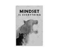 AHSEOIWRJH Mindset Is Everything - Póster de pared con impresión vintage para pared, pintura estética, decoración en lienzo para sala de estar, dormitorio, 50 x 75 cm, estilo sin marco