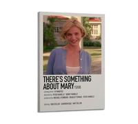 AHSEOIWRJH Póster de pared con impresión vintage con texto en inglés "There's Something About Mary" (40 x 60 cm), lienzo decorativo estético para sala de estar, dormitorio, 40 x 60 cm, estilo marco