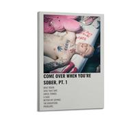 AHSUEWQRUH Póster de pared con texto en inglés "Come over When You're Sober", arte moderno y estético para decoración de sala de estar, dormitorio, 20 x 30 cm, estilo marco