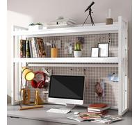 Ahtadums Estante de Escritorio 3 estantes, Estante Ajustable Organizador, estantería de Escritorio para Escritorio de la computadora, Madera y Metal para la Oficina casa Estudio Dormitorio (B, 95cm)