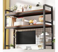 Ahtadums Estantería de Escritorio de 3 Niveles, estantería Multiusos de Metal para encimera, estantería de Escritorio expandible, Organizador de Escritorio para Almacenamiento de Oficina (A, 75cm)