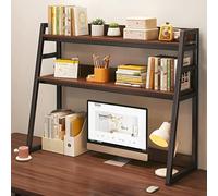 Ahtadums Estantería de Escritorio de Tres Capas, Estante de Almacenamiento de Escritorio de diseño Trapezoidal, estantería de Mesa de Metal Multifuncional, Dormitorio, habitación y Escritorio (115cm)