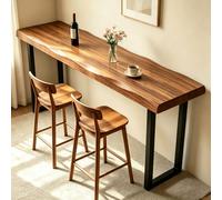 Ahtadums Mesa de Bar Larga de Madera Maciza de 5 cm de Grosor, Ideal para cocinas, cafeterías y Bares; Taburete no Incluido (100x45x105cm)