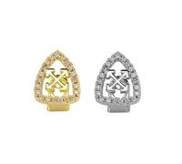 AHTCPO 18k Chapado En Oro Pica A Grillz De Un Solo Diente, Iced Out Cz Hip Hop Tapa Dental, Joyas Bucales Bling para Rapper, Fiesta Streetwear(Hollow star)