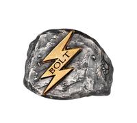 AHTCPO Cólera de Zeus Anillo de Plata 925 y Cobre - Anillo Relámpago Ajustable del Dios del Trueno para Hombres, Joyería Mitología Griega