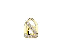 AHTCPO Fundas dentales en forma en oro 18K con circonitas. Elaboración fina para un estilo hip-hop urbano, accesorio unisex.(Gold)