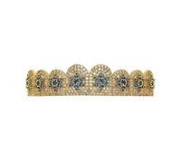 AHTCPO Grillz Estrella Diamante Azul Seis Dientes, Microincrustado 18K Bañado en Oro y Plata, Joya Hip-Hop Unisex Regalo Decorativo para Hombre y Mujer(Gold,Lower teeth)
