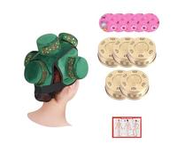 AHUAN Cabeza Moxibustion Box Con Mapa de Puntos de Acupuntura, Caja de Cobre Multifuncional Caja de Moxibustión Portátil Quemador de Moxibustión Viaje(5 Copper Box Set A)