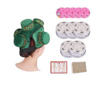 AHUAN Cabeza Moxibustion Box Con Mapa de Puntos de Acupuntura, Caja de Cobre Multifuncional Caja de Moxibustión Portátil Quemador de Moxibustión Viaje(5 Steel Box Set B)