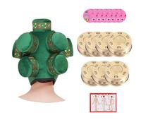 AHUAN Cabeza Moxibustion Box Con Mapa de Puntos de Acupuntura, Caja de Cobre Multifuncional Caja de Moxibustión Portátil Quemador de Moxibustión Viaje(7 Copper Box Set A)
